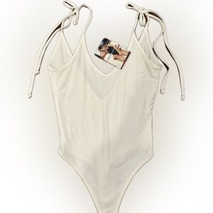 naked wardrobe Tie-Strap V-Neck Bodysuit